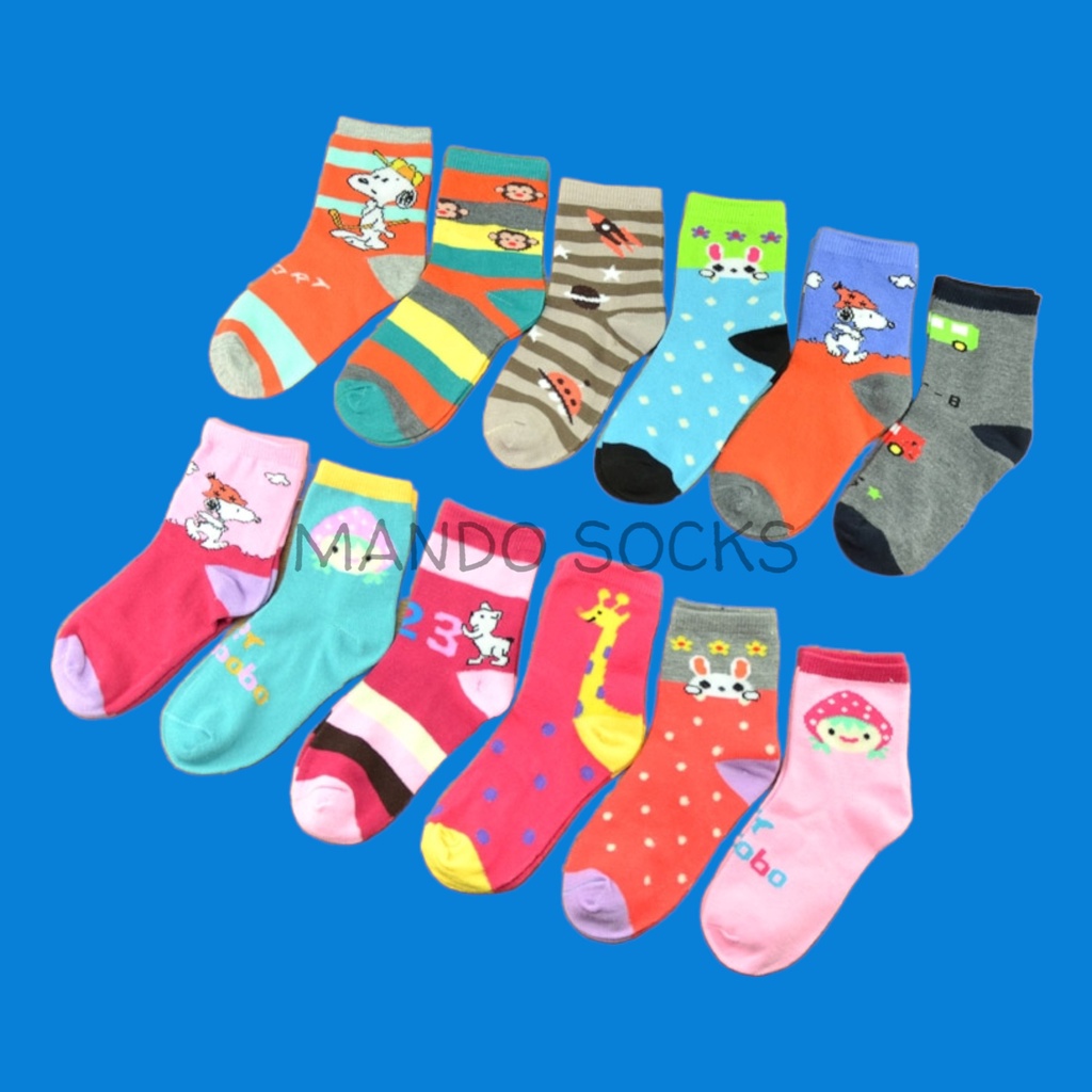 kaos kaki anak umur 4  - 8 tahun motif random