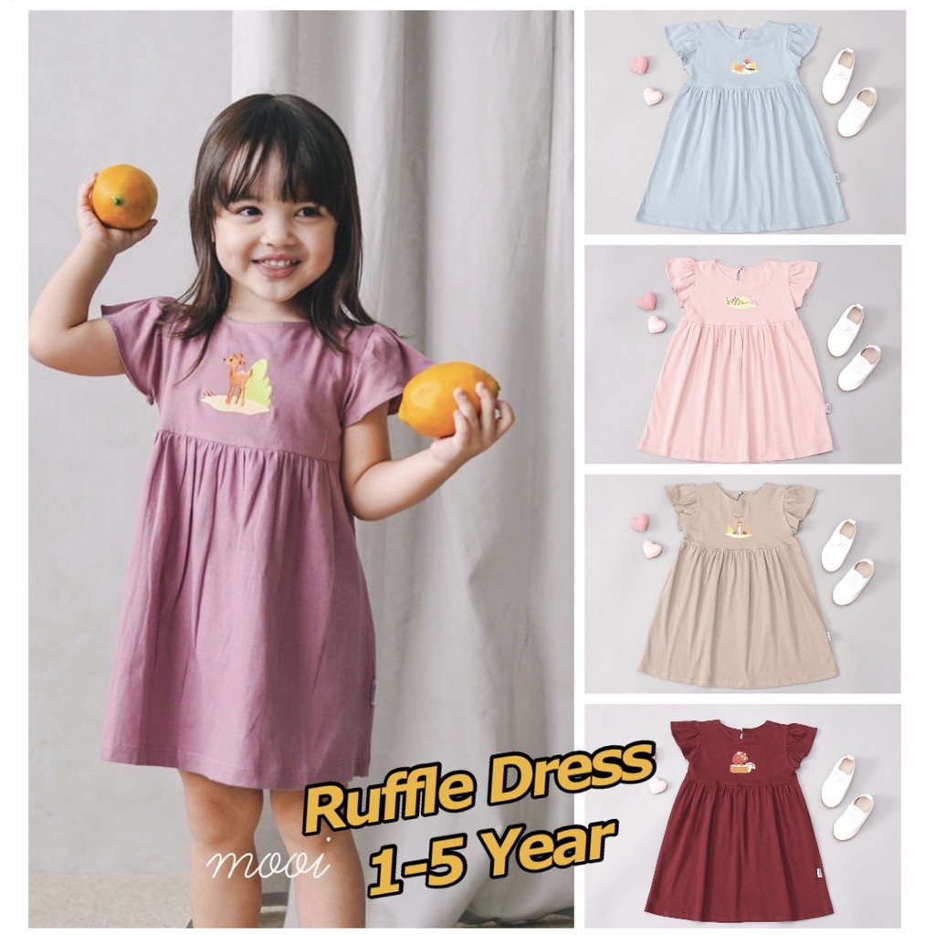 Mooi Dress Ruffle Anak Bayi Perempuan 0-5 Tahun CBKS SO