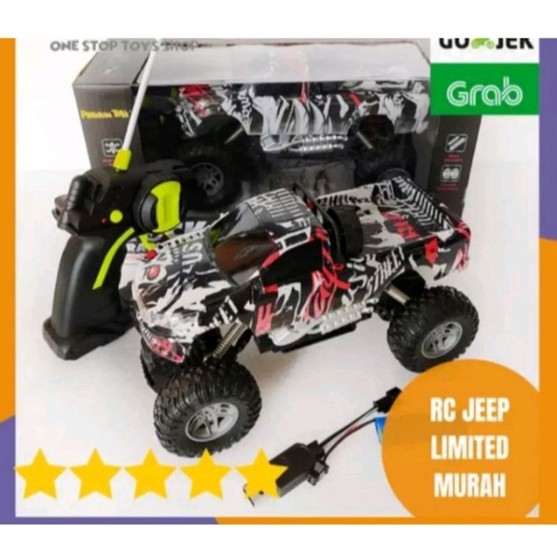 Mobil Remote Control OffRoad RC Car Jeep Rock Crawler Pick Up Baterai Cas