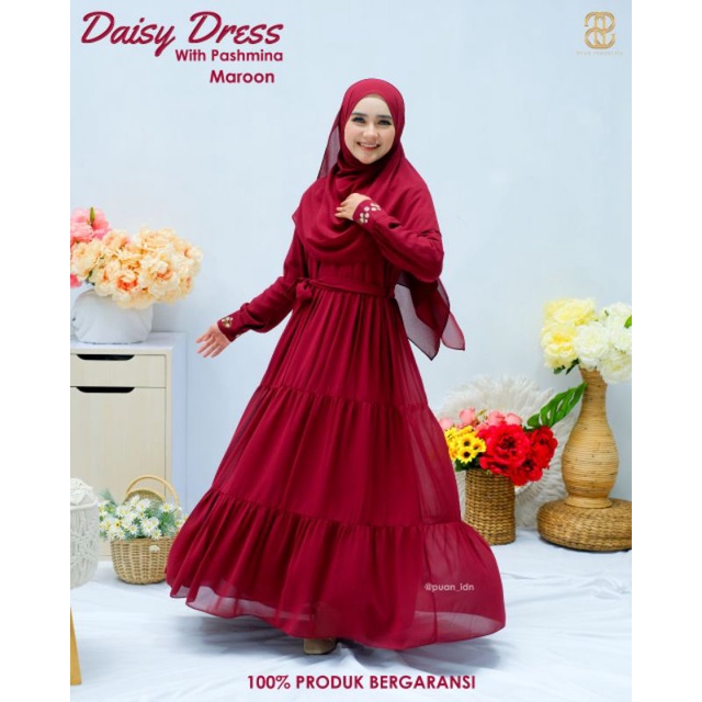 Daisy Dress Set Pashmina by Puan