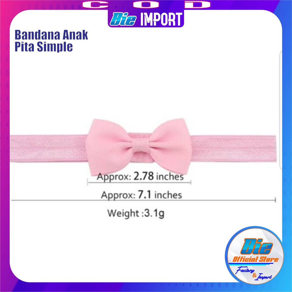 Bandana Anak Pita Simple Impor Best Seller