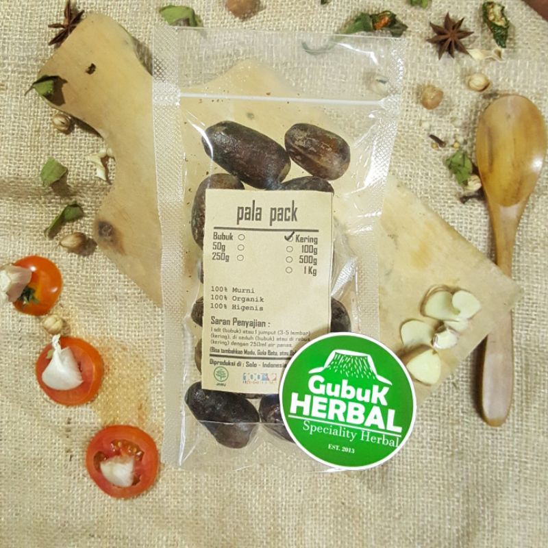 

BIJI PALA UTUH KERING 100 GRAM - Myristica Fragrans - MURNI - JSR - REMPAH - PREMIUM QUALITY