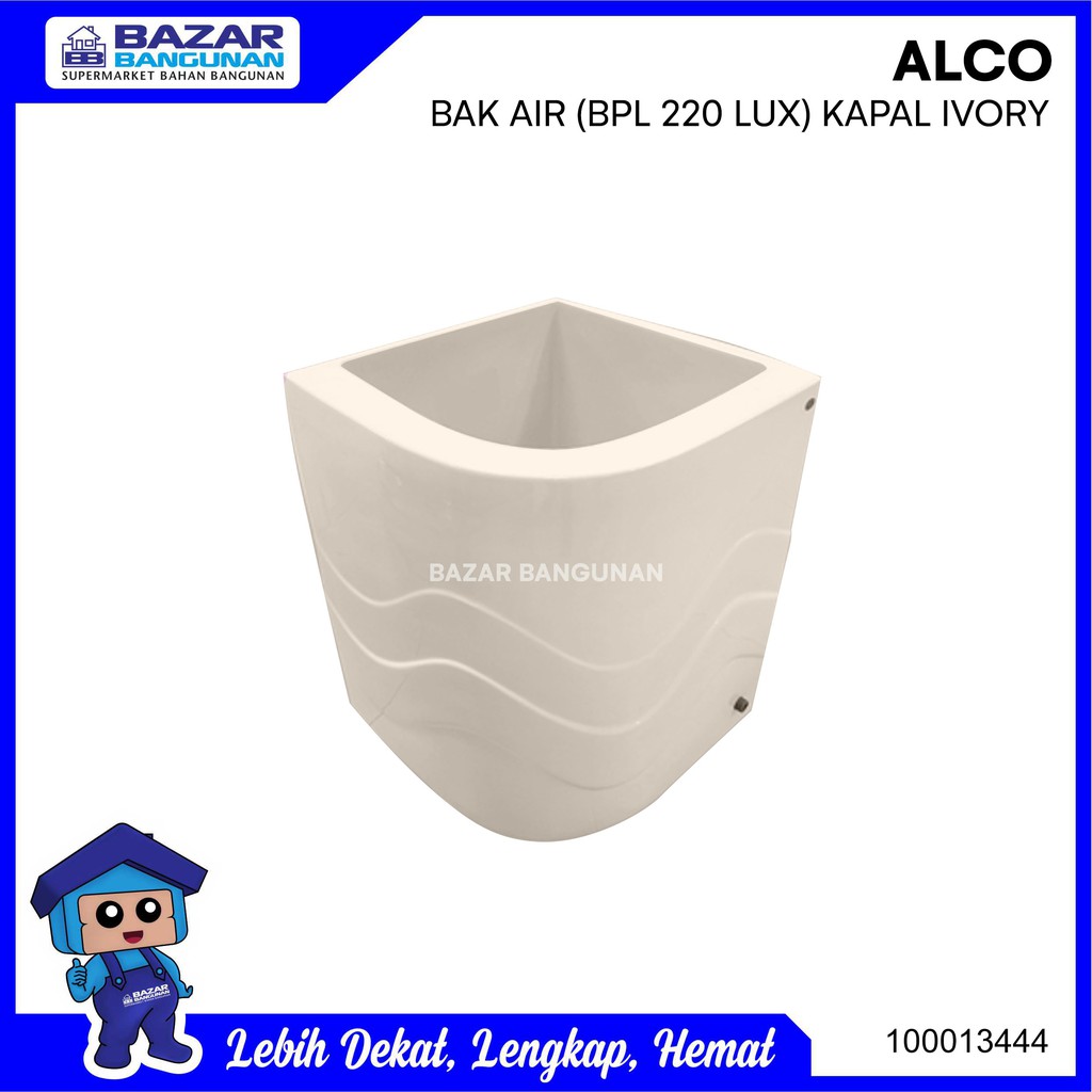 Alco - Bak Air Mandi Sudut Luxury Fiber Glass 220 Liter 220 Ltr Ivory