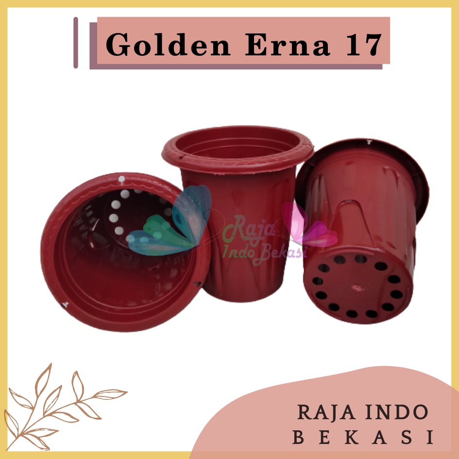 Rajaindobekasi Pot Golden Erna 17 Coklat Merah Bata Terakota - Pot Yogap 15 17 Murah