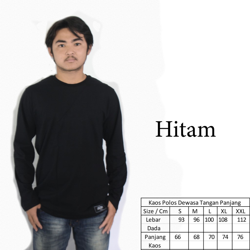 KAOS POLOS COWOK DEWASA PANJANG HITAM