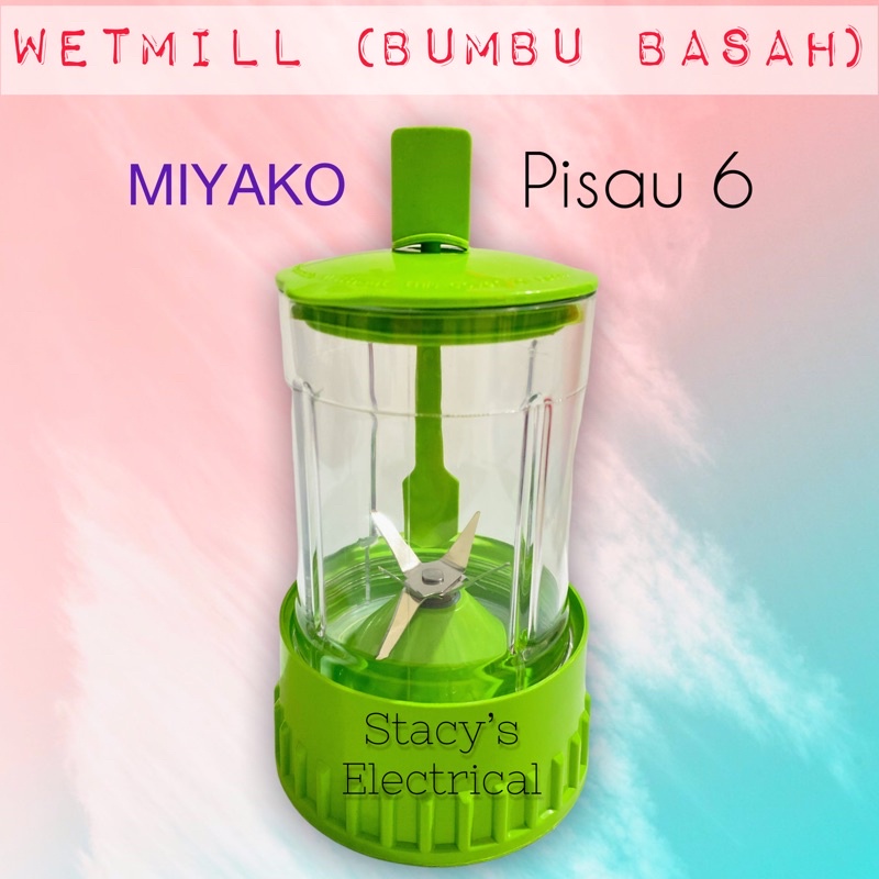 Gelas Blender Bumbu Basah Miyako BL 102 PL/151 GF/CH 501 Pisau 6 Gear Bawah Plastik dan Karet