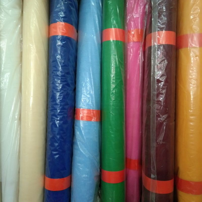 Kain tile tulle polos bahan agak kaku