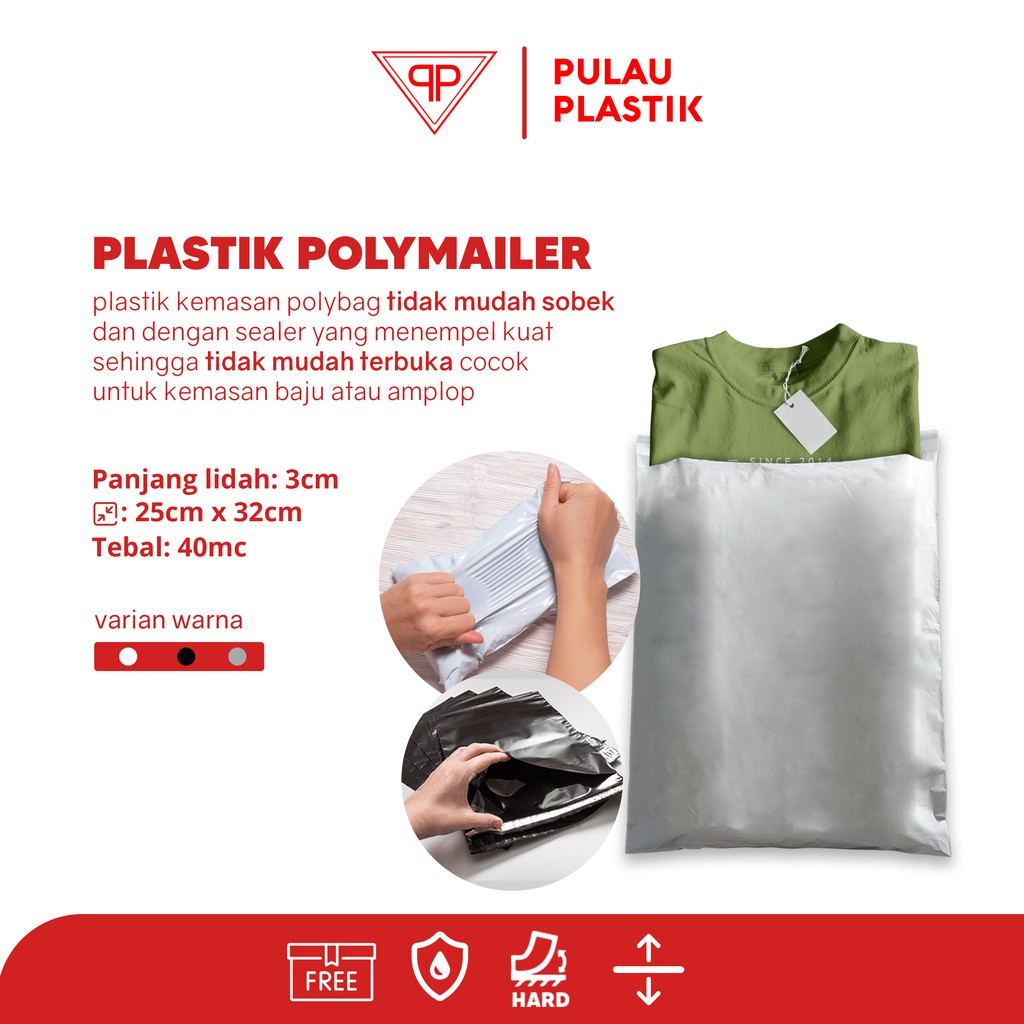 

Plastik olshop 25x32 / Plastik Polymailer / Hitam-Putih-Silver
