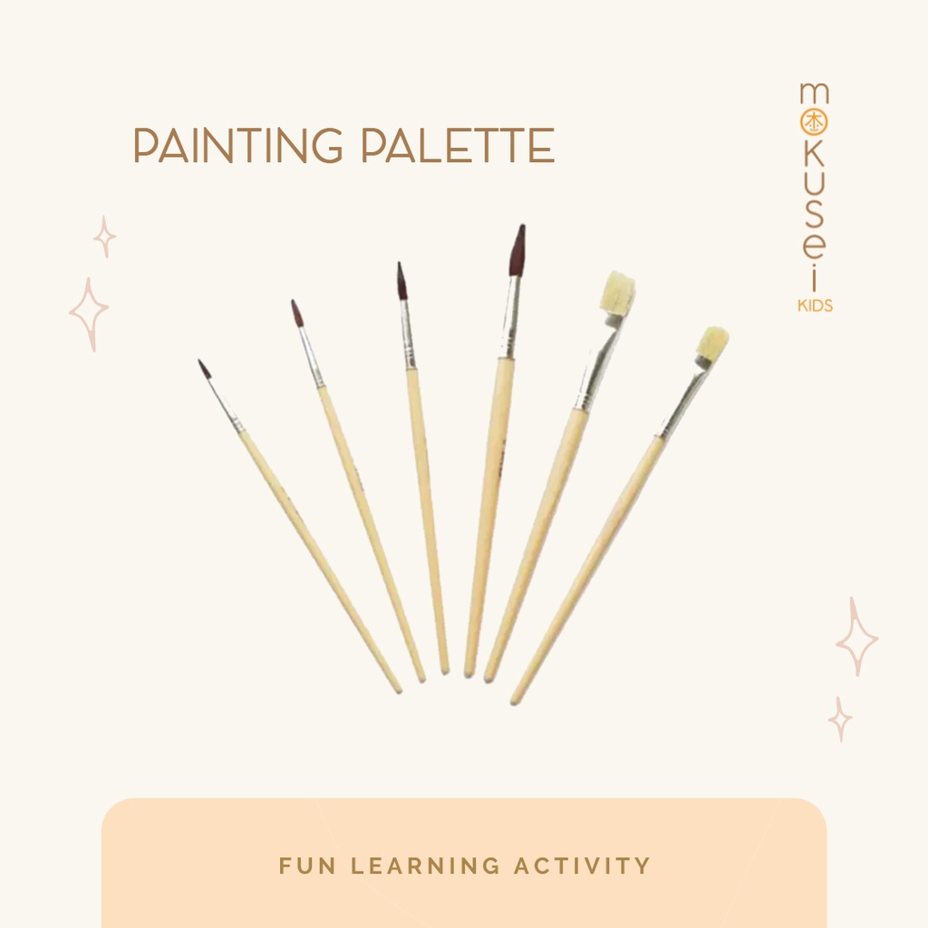 

Kuas Lukis (6 pcs) | Painting Brush Mokusei Kids | Perlengkapan gambar