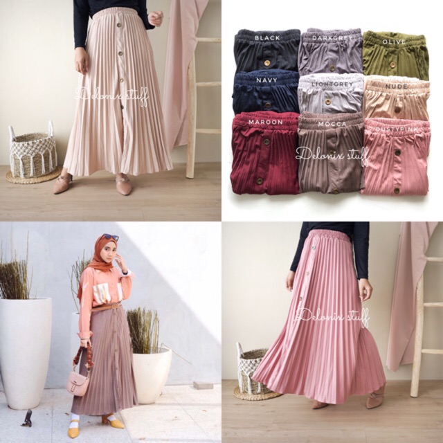 Button flare skirt