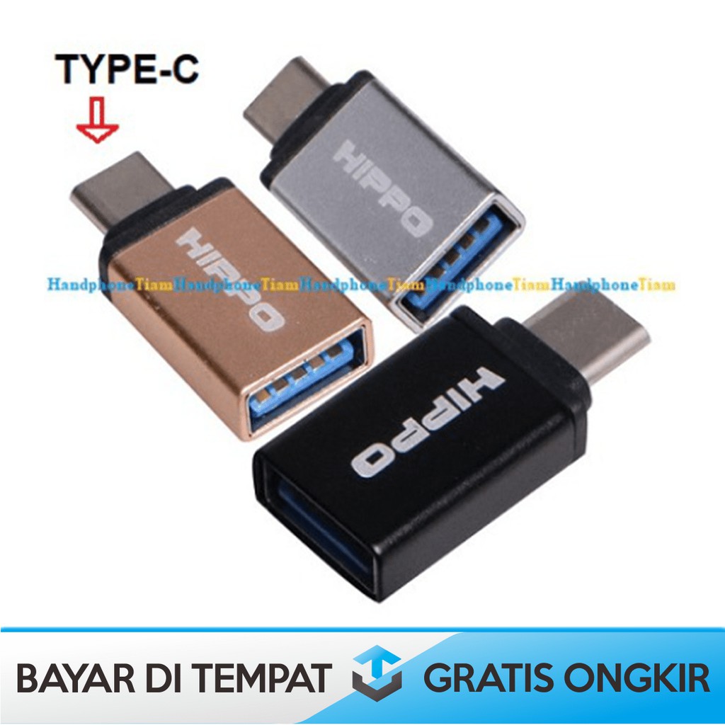 CONVERTER TYPE C HIPPO - ADAPTOR MICRO USB TO TYPE C - OTG MIKRO USB KE TYPE C UNTUK ANDROID SAMSUNG