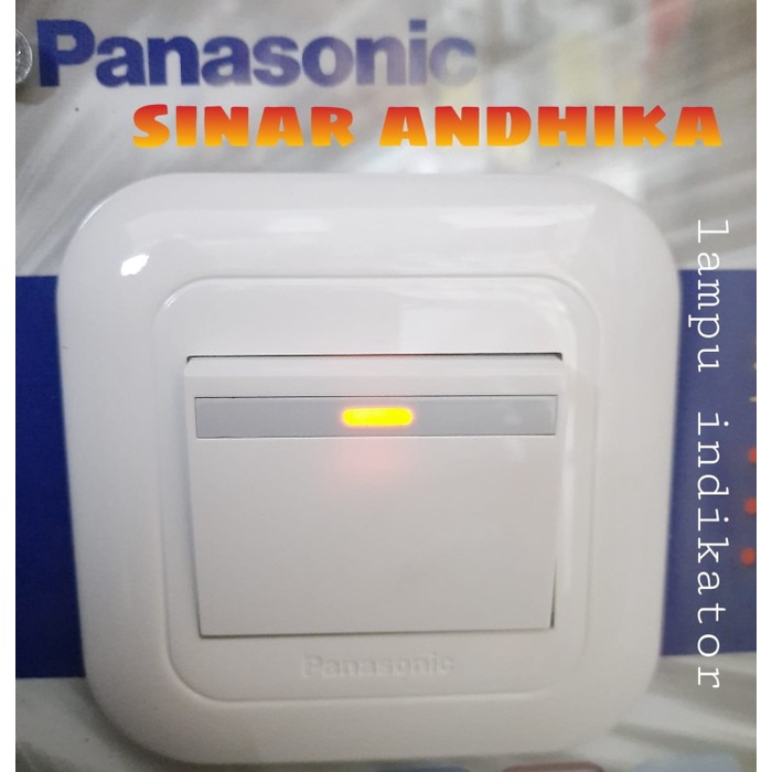 SAKLAR ENGKEL LEBAR INDIKATOR PUTIH PANASONIC WEJ 78029+WEJ 5581