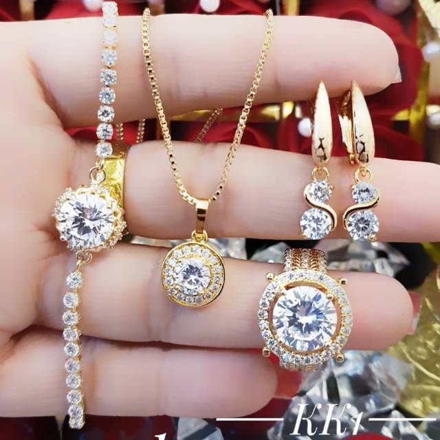 Xuping set perhiasan lapis emas 24K 1550