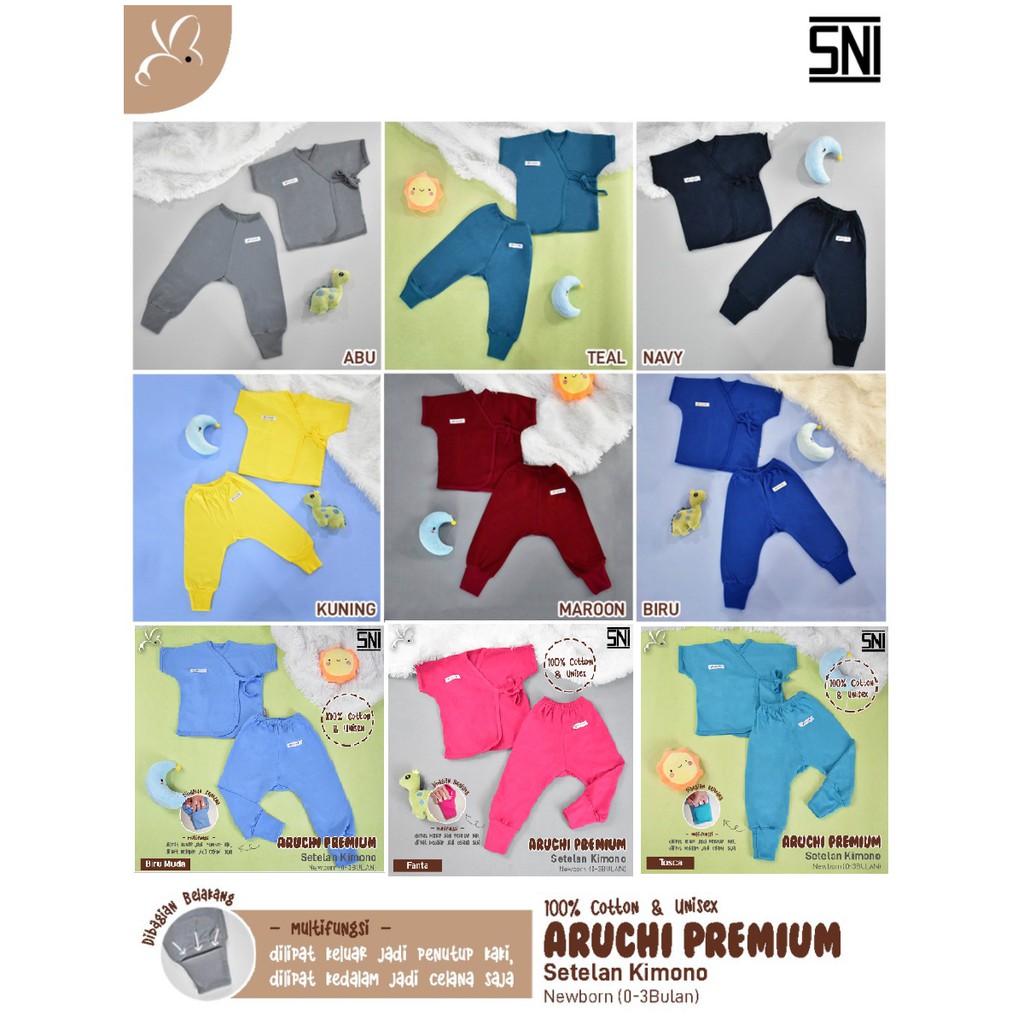 Setelan Kimono Aruchi Premium Full Color Newborn CBKS