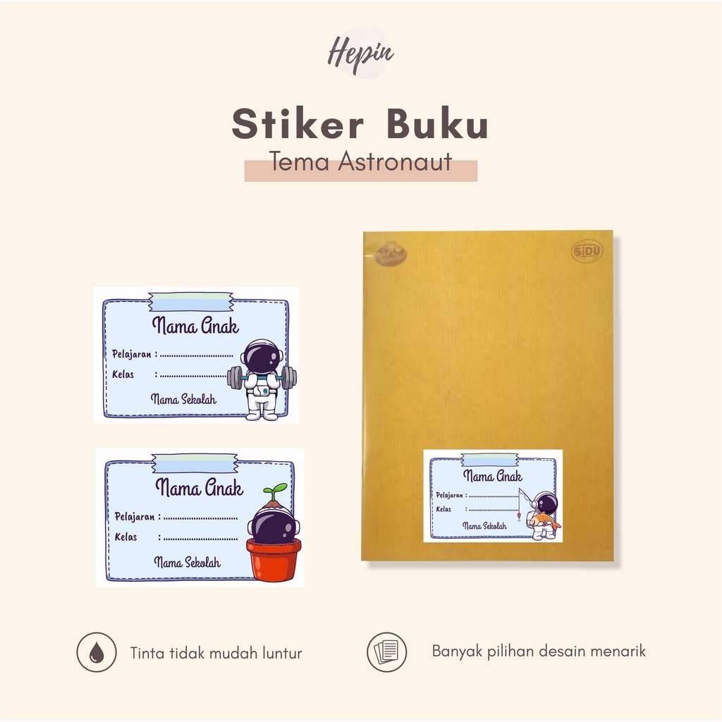 

(30pcs)bisa custom Stiker nama /murah/ dan label buku pelajaran edisi ASTRONOT