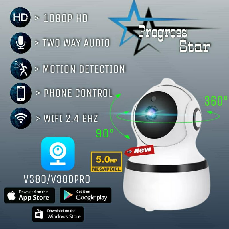 IP CAM CAMERA CCTV INDOOR 5MP APLIKASI V380/V380 PRO