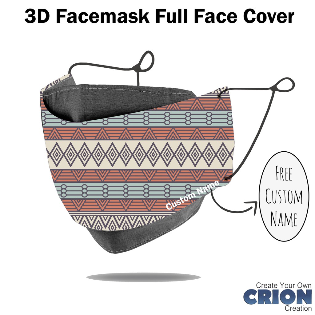 Crion - Masker 3d Full Face Cover Ethnic Series 1 - antibacterial