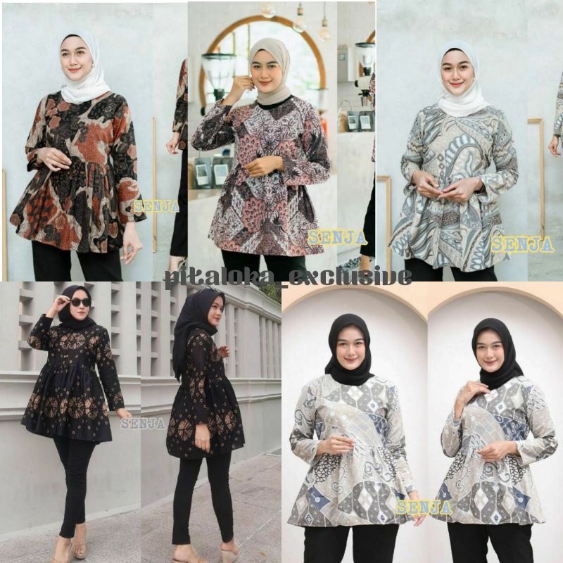 BAJU BATIK WANITA MODERN MONALISA GENES M,L,XL asli PEKALONGAN