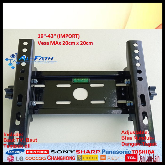 Bracket TV REALME 19 s/d 43 inch IMPORT QUALITY Garansi 100% cocok