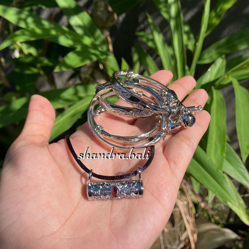 Set Tiga Bulanan Nelu Bulanin Tigang Sasih Otonan BayiKalung Tali Hitam + Liontin / Blandong / Okoka