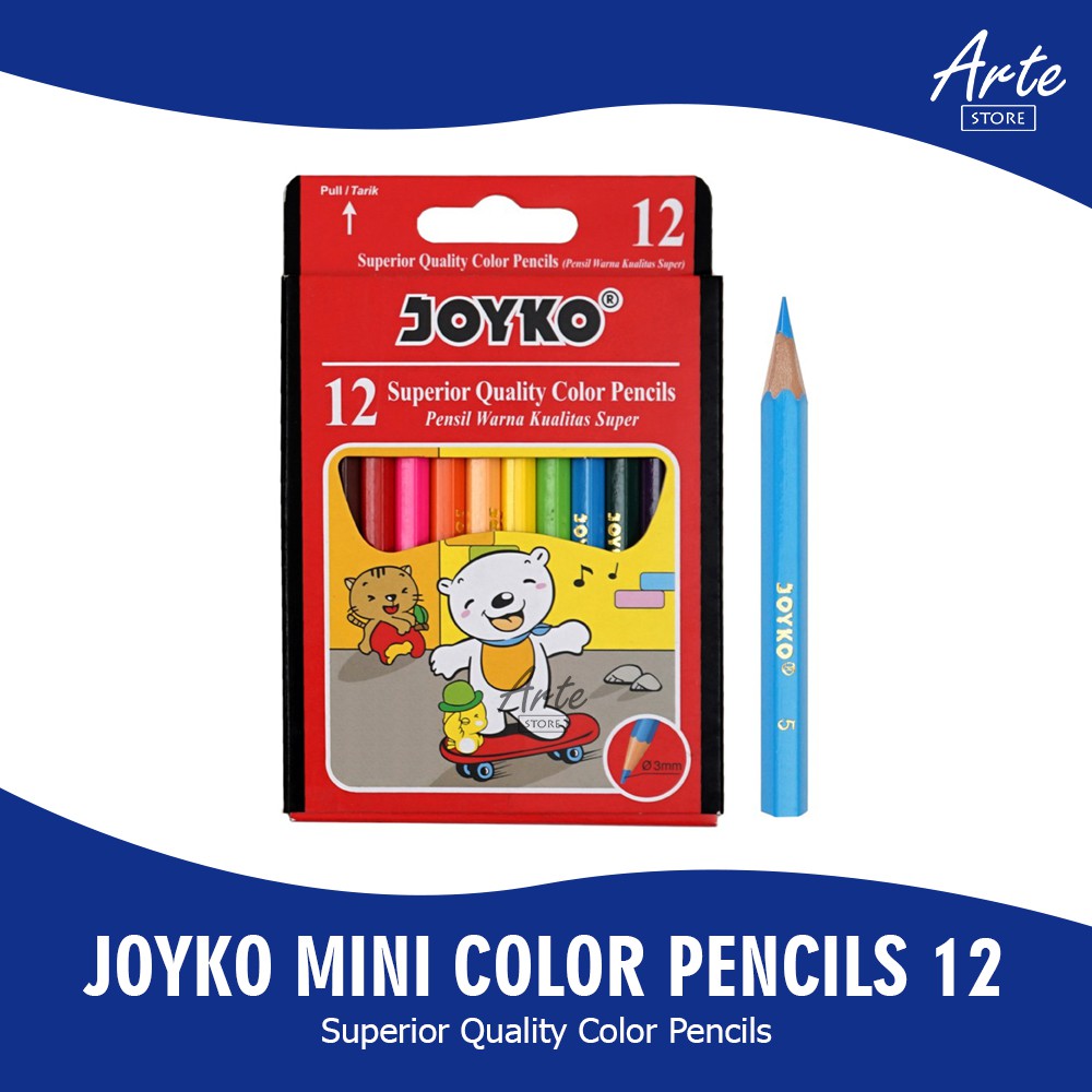 Pensil Warna Kecil - Joyko Mini Color Pencil 12 Warna