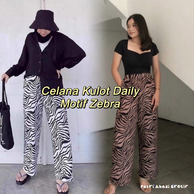 Celana Kulot Rayon Zebra Celana Kulot Rayon Wanita