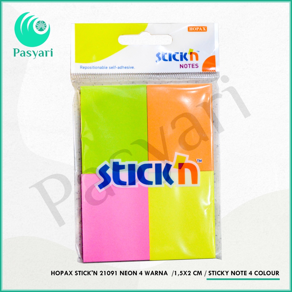 

Hopax Stick'n 21091 Neon 4 Warna /1,5x2 Cm / Sticky Note 4 Colour