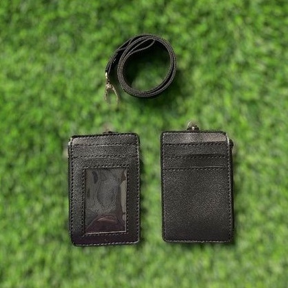 

Lanyard Resleting Name Tag Seleting ID Card Holder Zipper Kulit Termurah PU Leather Lanyard NameTag HITAM