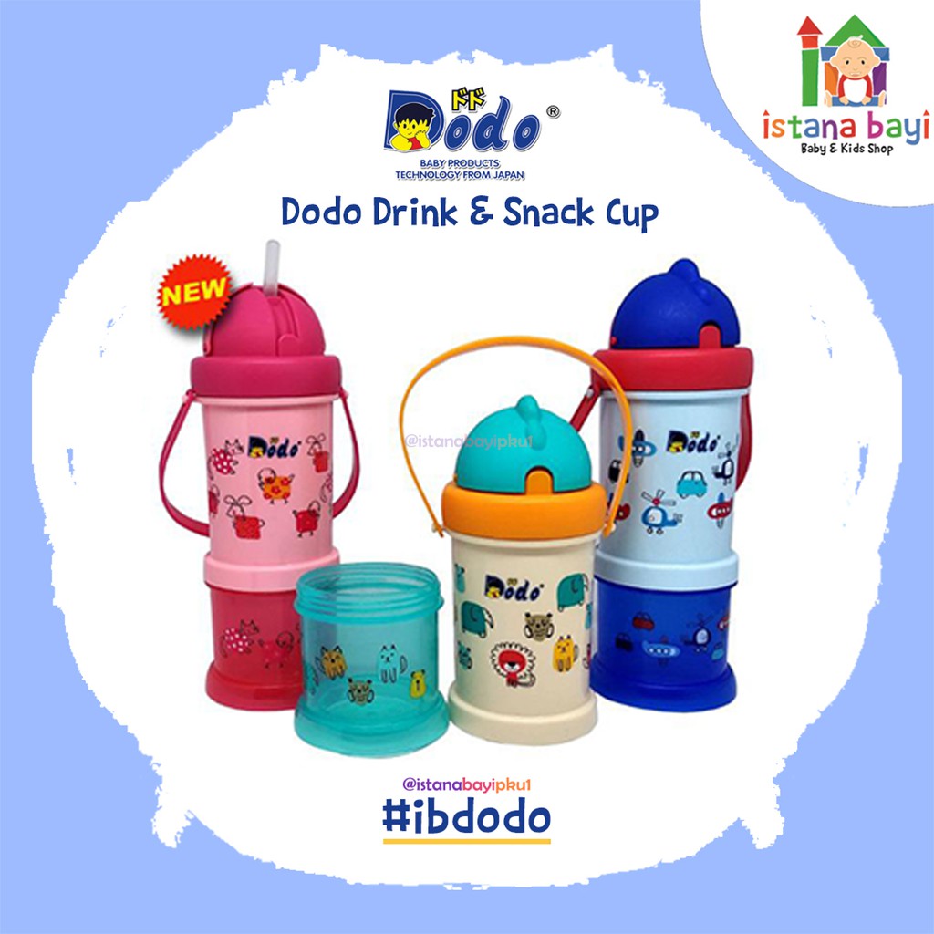 Dodo 2in1 Drink and Snack Cup - Botol Minum anak 2 in 1