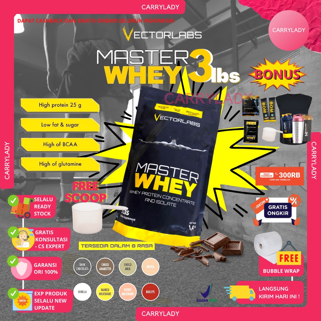 VECTORLABS MASTER WHEY 3 LBS VECTOR LABS WHEY PROTEIN MASTERWHEY PROTEIN 3LBS 1LBS 1 LBS PROWHEY ISOLATE