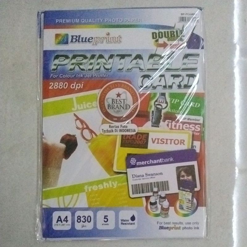 

KERTAS PVC ID CARD BLUE PRINT A4 PER PACK ISI 5SHEET
