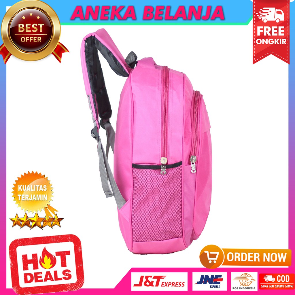 Tas Punggung Polo Backpack SD SMP Cewek Nyaman Bonus Raincover