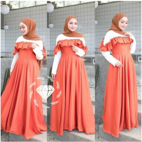 Gamis Syari Remaja Wanita Muslim Terbaru Dress Gamus Syarii Baju Games Fashion Muslim Lebaran Murah