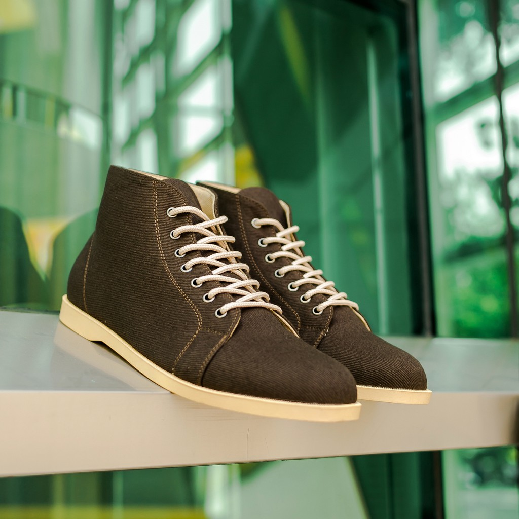 ELVRA Footwear - Sepatu Pria Sepatu Sneakers Sepatu Kasual Casual Sepatu Kanvas Canvasl - Morven Brown Cream