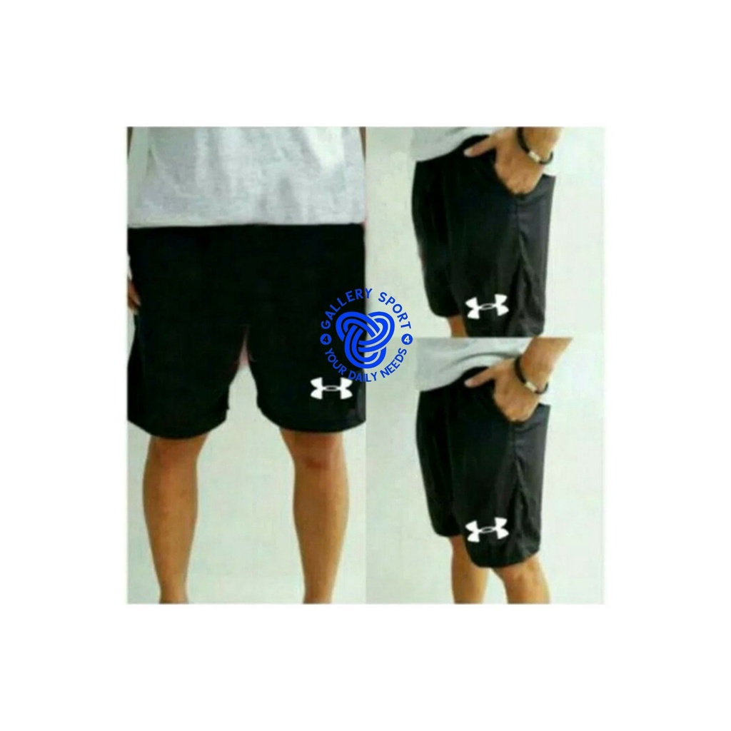 OBRAL CELANA PENDEK BOLA FUTSAL-CELANA OLAHRAGA PENDEK RUNNING JOGGING HITAM POLOS BERKANTONG