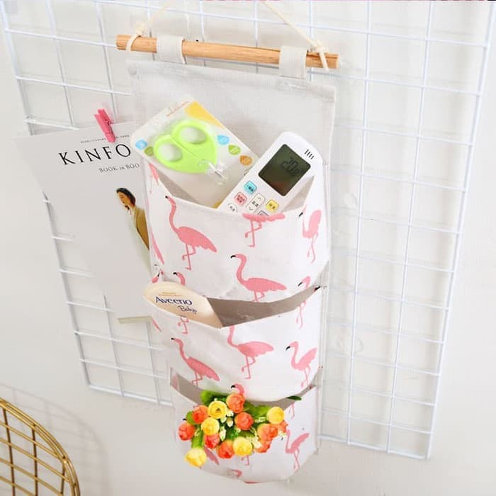 INFY - Organizer Korea 3 Sekat / Pouch Gantung 3 Sekat Storage Bag Gantung Motif R506