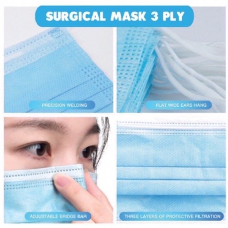 masker medis tebal 3 ply anti virus pm2.5