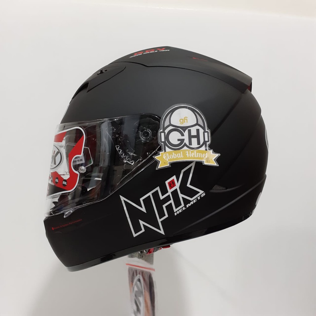 HELM NHK GP1000 POLOS GP 1000 GP-1000 GP1K SOLID BLACK DOFF FULL FACE HELMET