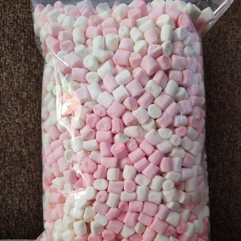 

Marshmallow mini pink putih repack uk 1kg merk corniche original murah