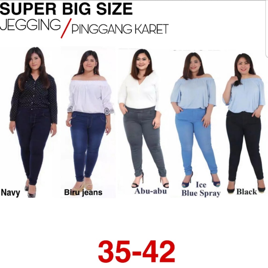 celana pinggang karet EXTRA JUMBO - celana panjang Levis wanita - legging jeans wanita - celana panj