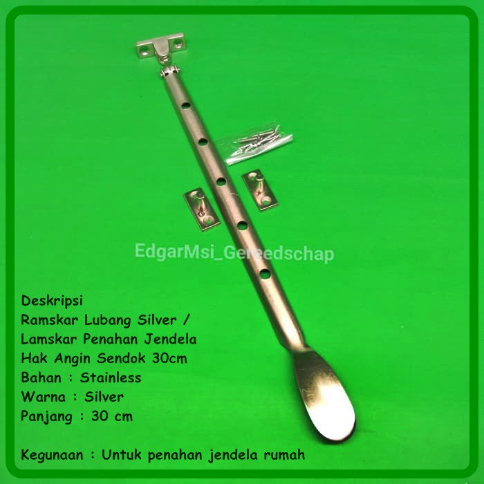 Ramskar Lubang Silver / Lamskar Penahan Jendela / Hak Angin Sendok 30cm