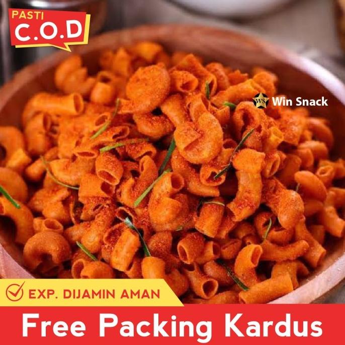 

snack kiloan MAKARONI PEDAS 125 gram makanan ringan camilan .