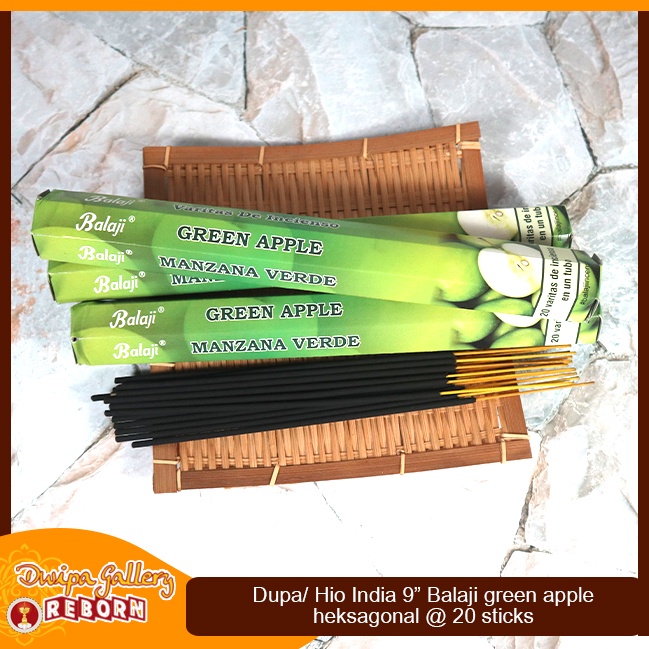 Dupa Hio Wangi Green Apple Balaji heksagonal 9&quot; @20 sticks