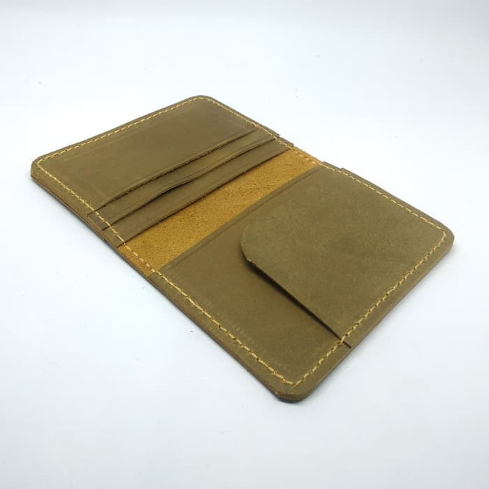 dompet kartu kulit asli card wallet warna olive PHWL265