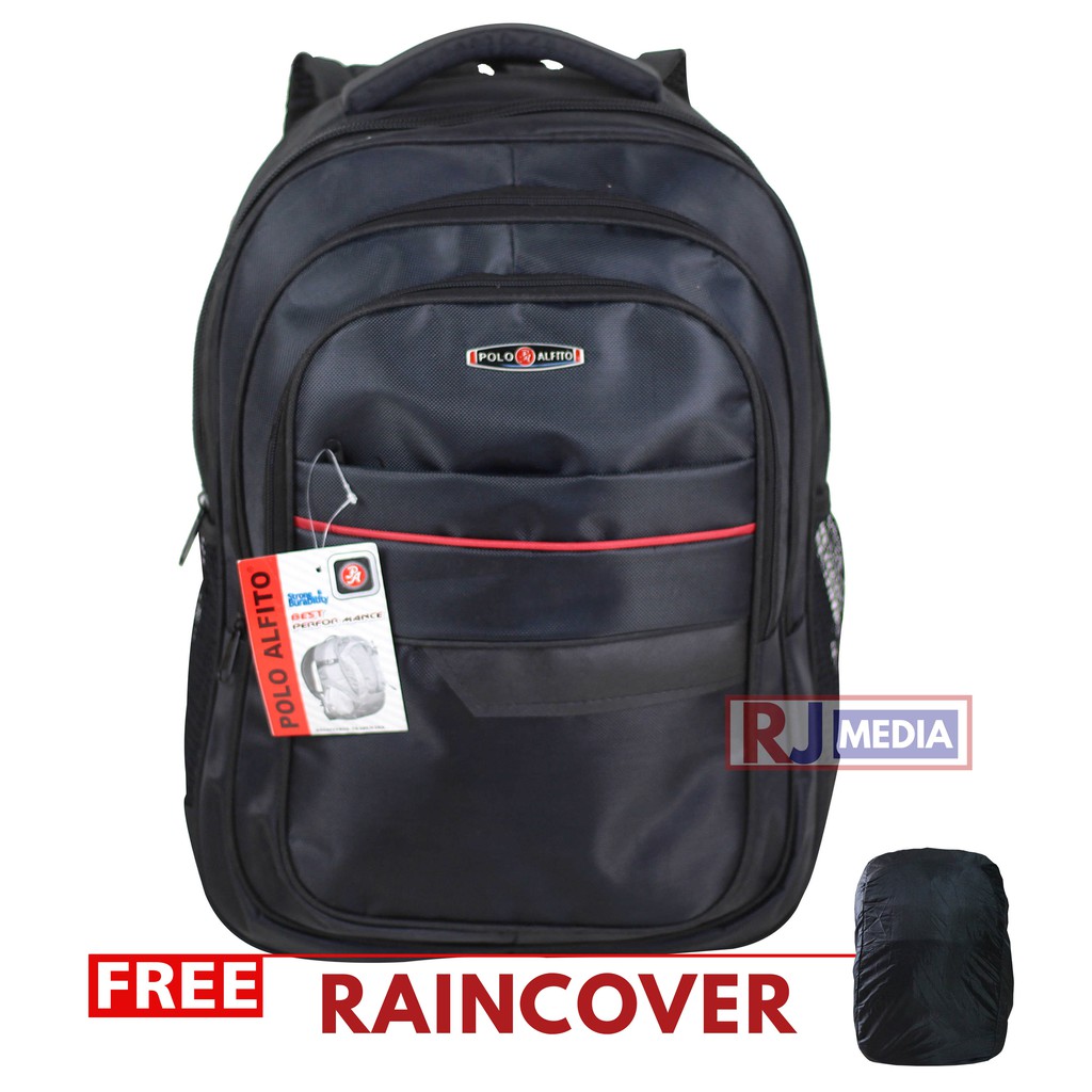 Tas Punggung Pria Polo Alfito Hitam Terbaru Tas Gendong Cowo SMP SMA Kerja Kuliah Keren Backpack Bahan Tebal Bagus Awet Jahitan Kuat Model Trendy Simpel Stylish