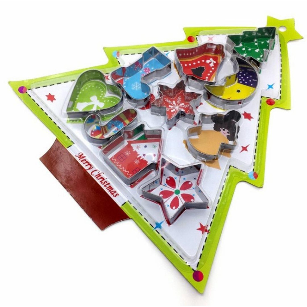 Cookie Cutter Christmas 10Pc Cetakan Kue Kering Natal Stainless Steel Xmas Tree