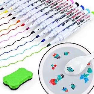 

(H1E5) (1set isi 12spidol + sendok) Spidol Ajaib Air Warna Warni - Spidol Air Apung - Magic Marker White Board //Lagi@diskon