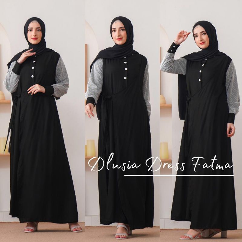 Daster arab DLUSIA FATMA Gamis Rayon Maxi Dress Super klok