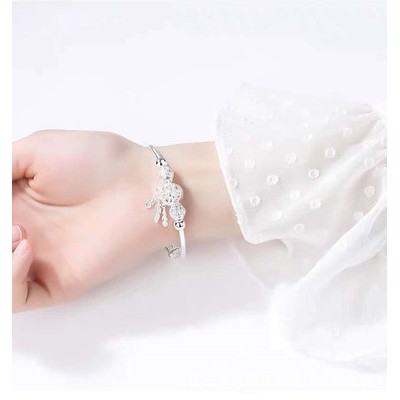 925 perak sterling wanita gelang lucky bell fashion perhiasan