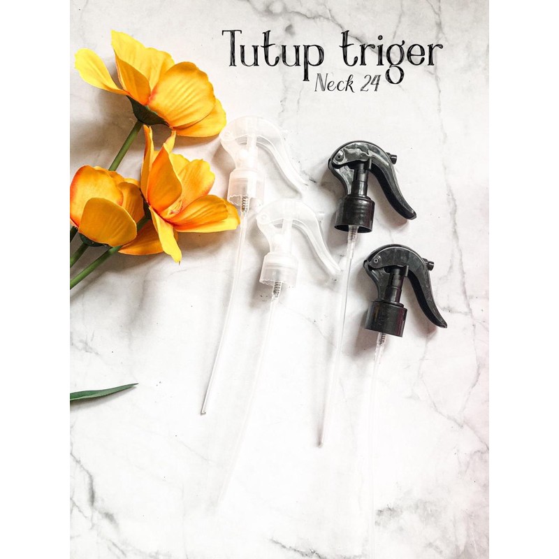 Tutup botol neck 24 - spray trigger hitam clear - tutup trigger